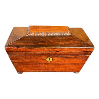 Early 19th Century Regency Rosewood Sarcophagus Form Tea Caddy For Sale