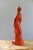 Pair of Vintage Orange/Vermilion Chalkware Emperor and Empress Statues From the Personal Collection of Artist Tawny Chatmon For Sale - Image 9 of 11