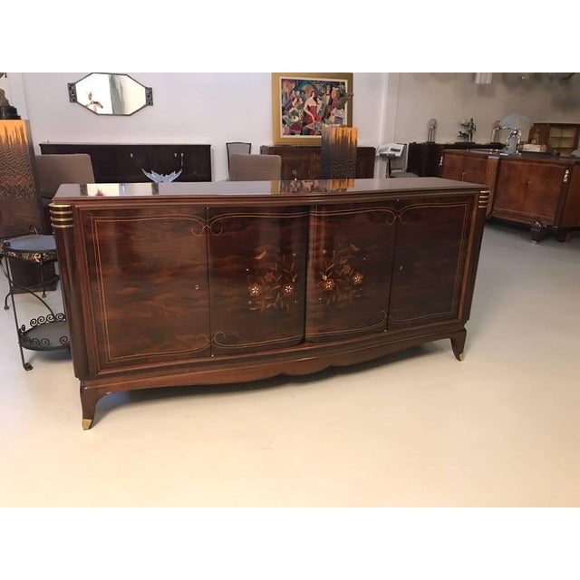 Art Deco French Art Deco Four Door Buffet in the Style of Jules Leleu For Sale - Image 3 of 11