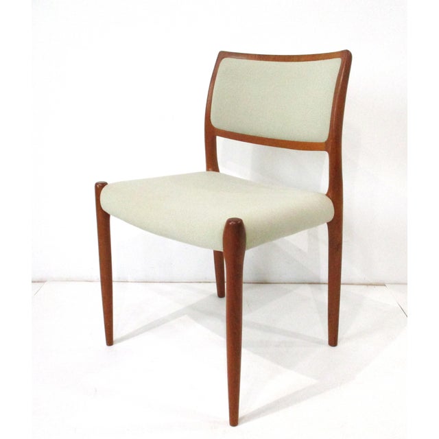 J.L. Møllers Møbelfabrik Niels O. Moller Teak Upholstered Dining Chairs by j.l. Moller Denmark For Sale - Image 4 of 15