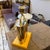 1970s Mid-Century Modern Lacquered Wood and Gilt Metal Italian Table Lamp For Sale - Image 9 of 10