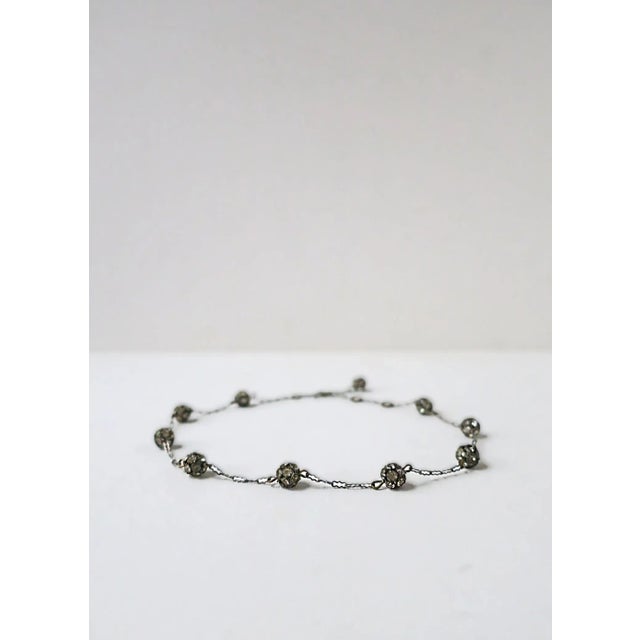 Early 20th Century Vintage Rhinestone Ball Collar Choker Necklace, Adjustable, Early to Mid-20th Century For Sale - Image 5 of 8