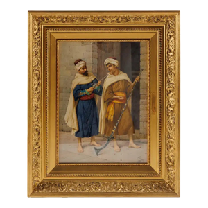 "The Arms Collector" an Exceptional Orientalist Watercolor by Filippo Indoni