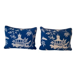 Chinoiserie Design Pillows With Down Inserts For Sale