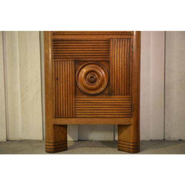 Vintage Oak Display Cabinet by Charles Dudouyt, 1950s For Sale - Image 11 of 14