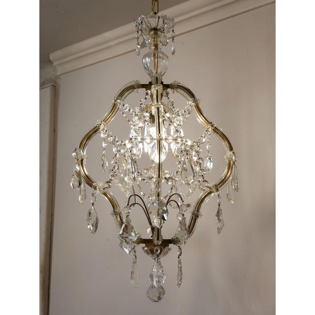 The Maria Teresa vintage chandelier is made with a wrought iron and gilded structure, embellished with glass plates that...