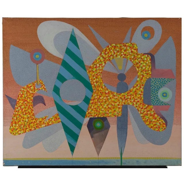 Leo Guida, Pink Geometries, Oil on Canvas, 1970s-1980s For Sale - Image 4 of 4