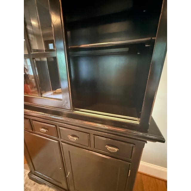 English Two Piece China Cabinet For Sale - Image 10 of 16