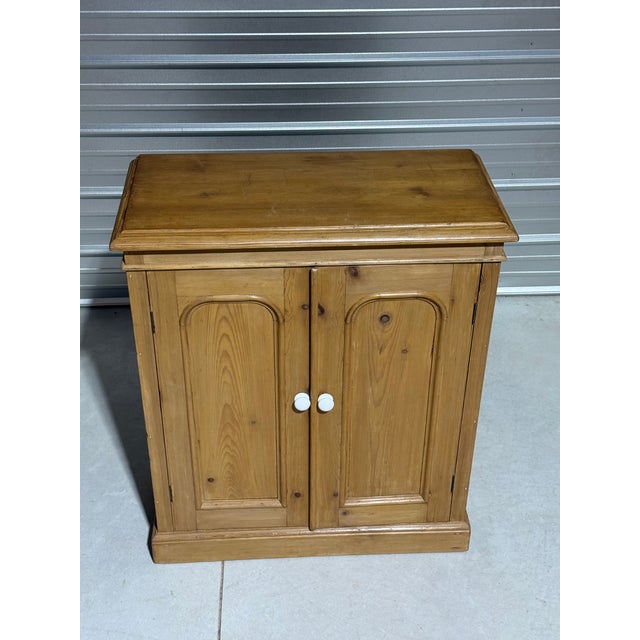 Antique Pine Two Door Cupboard From England For Sale - Image 4 of 18