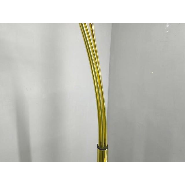 Silver Danish Arc Floor Lamp in Brass and Marble from Bilka, 1970s For Sale - Image 8 of 16