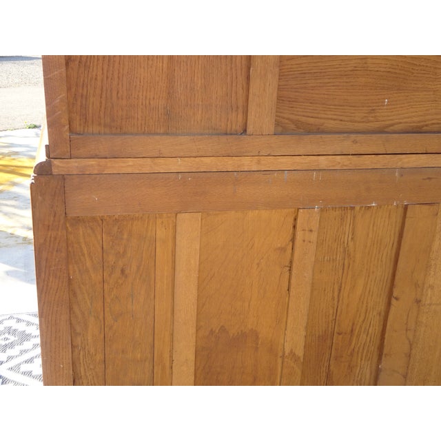 Vintage Oak Buffet with Sentry Boxes and Mirror For Sale - Image 17 of 18