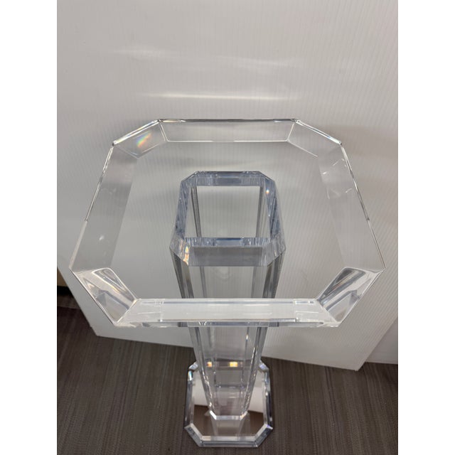 Circa 1990 Mikhail Loznakov Lucite Sculpture Pedestal, Signed For Sale - Image 10 of 12