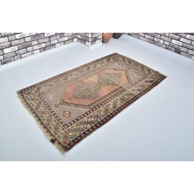 Geometric Oushak Floral Carpet For Sale - Image 10 of 10