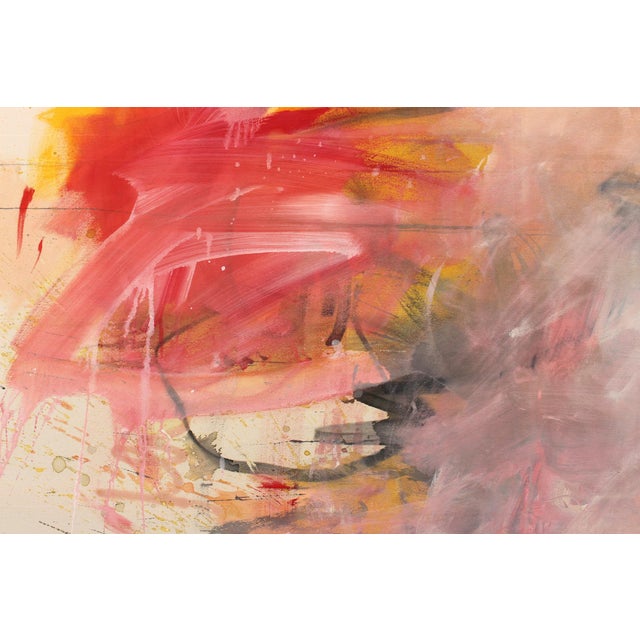 Contemporary Abstract Mixed Media on Raw Canvas "Gestural Whispers" by Daniela Schweinsberg For Sale - Image 10 of 13