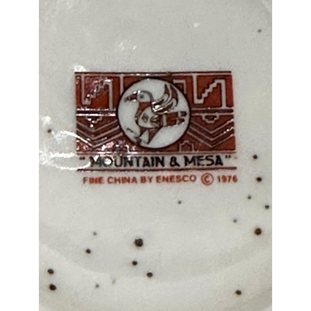 Rustic Vintage Enesco Mountain & Mesa Southwestern Ceramic Mug Folk Art 1976 For Sale - Image 3 of 6