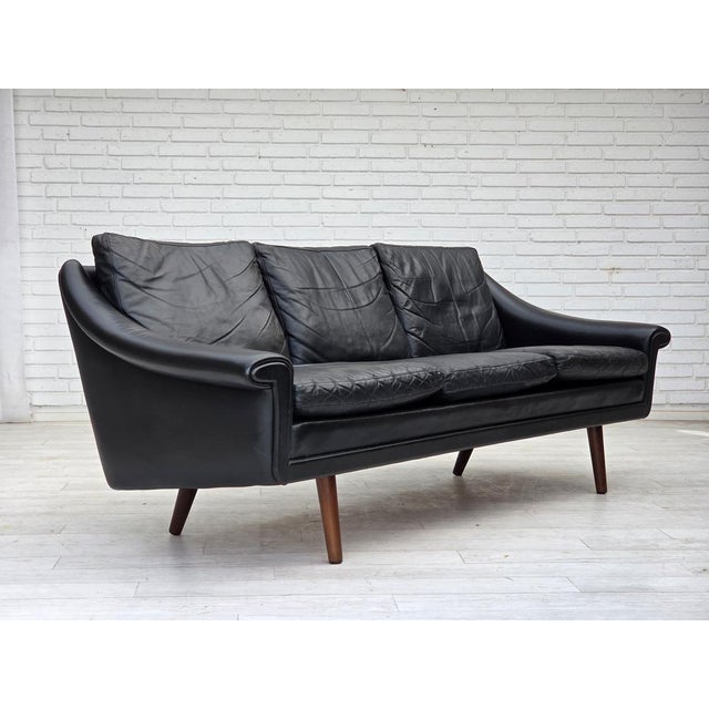 Vintage Danish Three-Seater Sofa in Leather by Aage Christensen, 1960s For Sale - Image 4 of 18