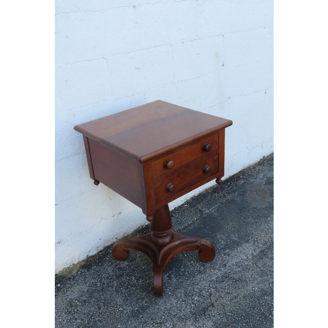 Empire Late 1800s Large Nightstand Side End Bedside Table 6278 For Sale - Image 16 of 18