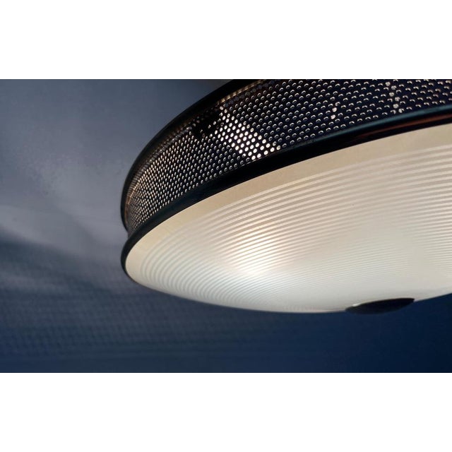 Mid-Century Modern German Metal, Mesh and Glass Plafoniere Pendant Lamp, 1960s For Sale - Image 15 of 18