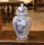 French Pair of 19th Century French Blue and White Desvres Lidded Vases in Delft Style For Sale - Image 3 of 17