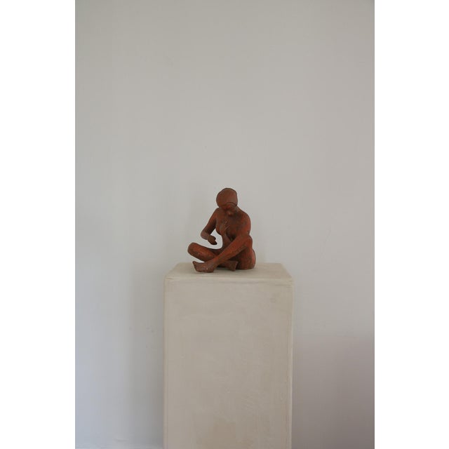 Ceramic Vintage Terra Cotta Female Nude Sculpture For Sale - Image 7 of 9
