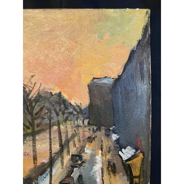 Geneviève Chapront, Snowy Boulevard Saint-Germain, 1950s, Oil on Canvas For Sale - Image 6 of 10