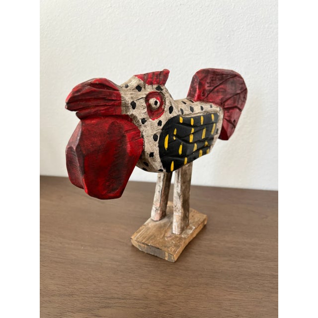 Farmhouse Whimsical Vintage Guatemalan Rooster Folk Art Sculpture For Sale - Image 3 of 10