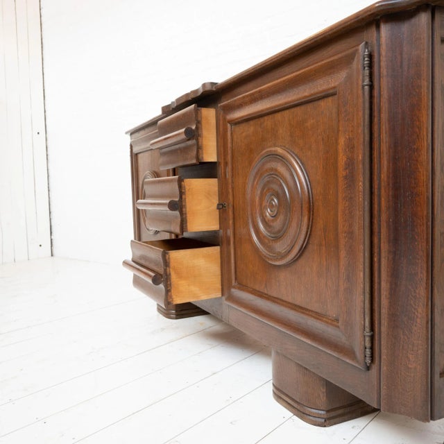 French Oak Sideboard in the style of Dudouyt, 1940s For Sale - Image 3 of 7