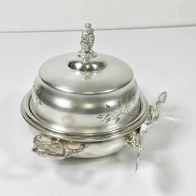 Early 20th C. Antique Hollywood Regency English Style Silverplate Butter Dish & Knife - 4 Piece Set For Sale - Image 9 of 16