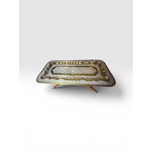 Mid-Century Moroccan Brass Spider Coffee Table For Sale In Portland, ME - Image 6 of 16