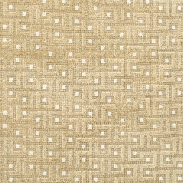 SAMPLE - Schumacher Lalano Linen Velvet Fabric In Gold Patina For Sale