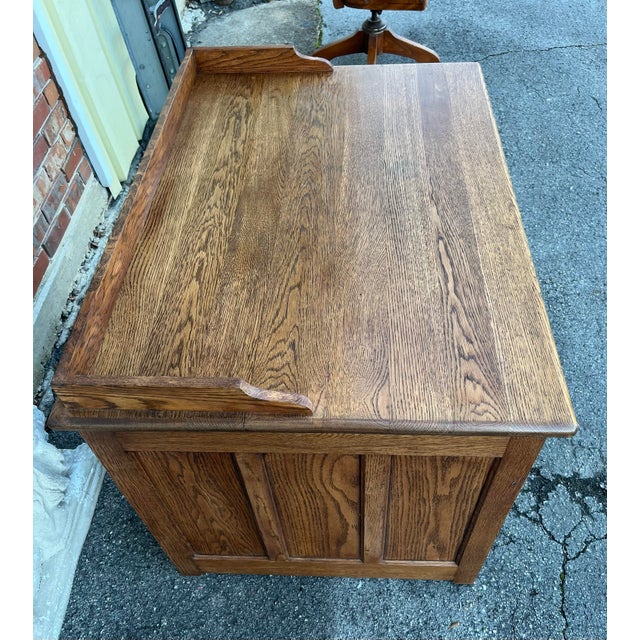 Early 20th Century Oak Desk For Sale - Image 6 of 9