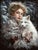 Pale Sanctuary by Alexandra Manukyan | Oil on Belgian Linen Portrait of a woman with a white fox. For Sale