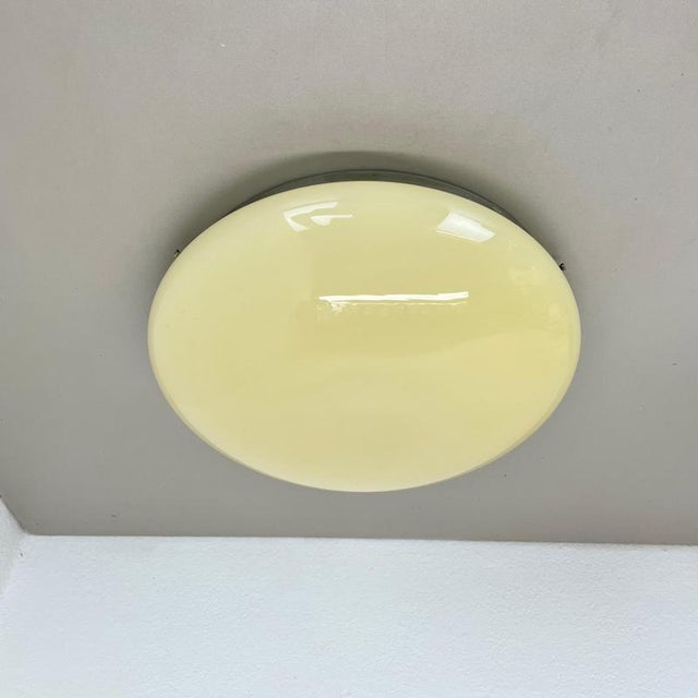 Modern Large Modernist Art Deco Metal Plafoniere Flush Mount, France, 1920s For Sale - Image 3 of 18