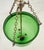 Green Antique 13 In. Green Hand Blown Crystal Bell Jar Pendant Light For Sale - Image 8 of 12