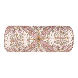 Scalamandre 21" x 7" Provence Bolster Pillow in Petal Pink For Sale