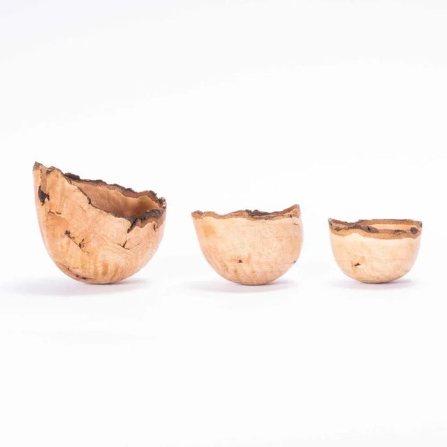 Wood Hand Turned Bowls from Tyler & Tara, Set of 3 For Sale - Image 3 of 10