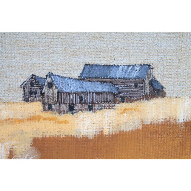 Farmhouse Vintage Original Art Barn Painting For Sale - Image 3 of 6