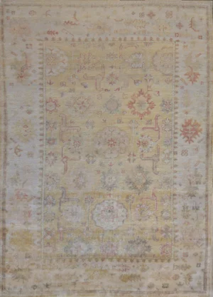 Turkish Mansour Handwoven Wool Oushak Rug - 6'1' X 8'7"