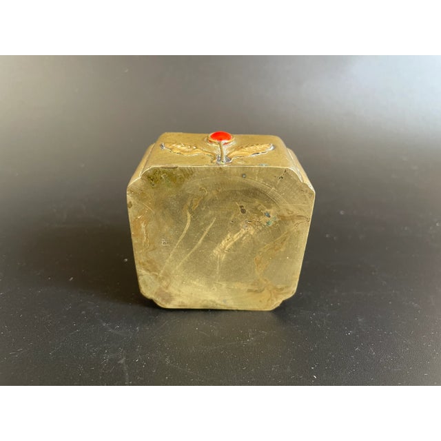 Metal Antique Chinese Export Brass Jeweled Personal Ashtray - Cigarette Rest For Sale - Image 7 of 12