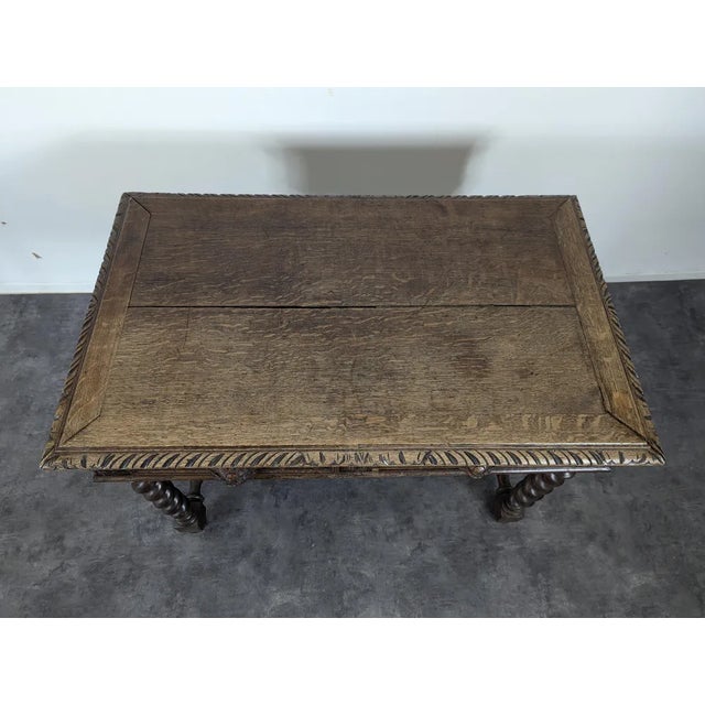 Louis XIII Style Oak Desk For Sale - Image 4 of 8