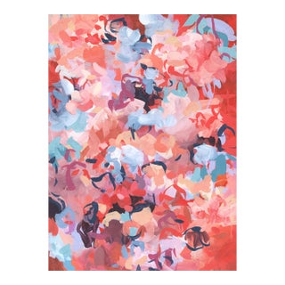 Tango No.1- Expressive Acrylic Painting on Paper, Red Contemporary Art For Sale