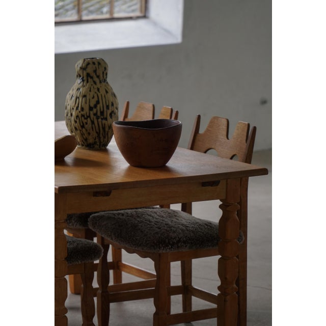 1950s Mid-Century Modern Danish Rectangular Oak Dining Table from Henning Kjærnulf, 1960s For Sale - Image 5 of 18