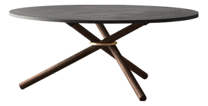 Berta Coffee Table with Dark Concrete Top and Dark Oak Legs by Eberhart Furniture