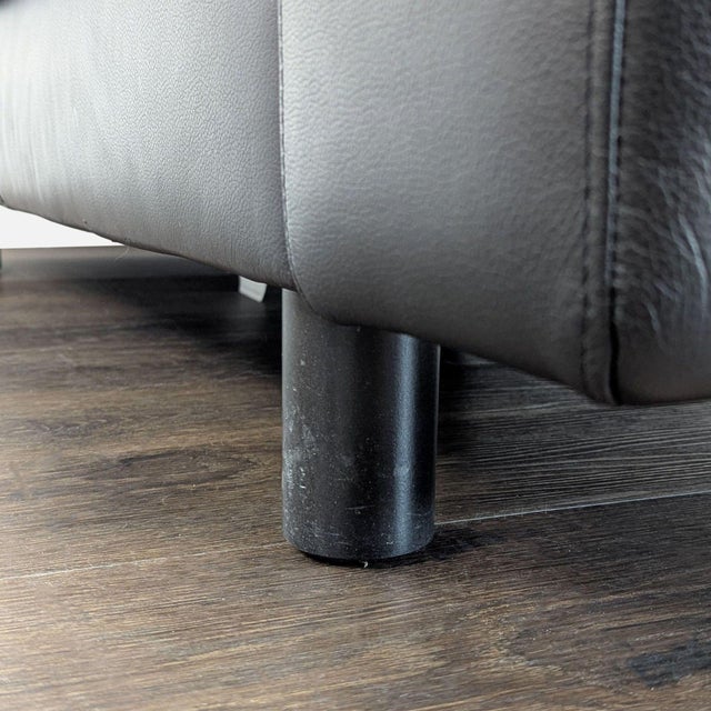 Ekornes Batick Stressless Black Leather Loveseat - Modern Comfort For Sale In San Francisco - Image 6 of 9