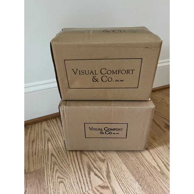 Metal Visual Comfort Aerin Drunmore Sconce Polished Nickel, Glass Shade For Sale - Image 7 of 9