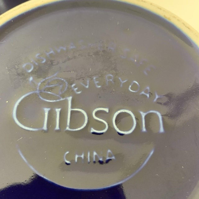VTG Gibson Rounded Cobalt Blue Canister Set W/ Original Wooden Scoops! EUC/Mint For Sale - Image 9 of 10