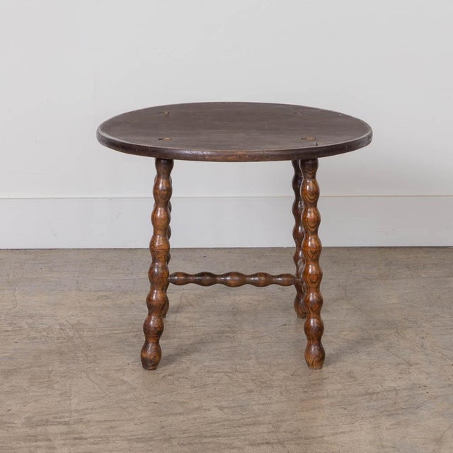1940s 1940s French Bobbin Wood Side Table For Sale - Image 5 of 11