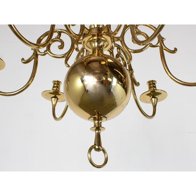 Metal Dutch Brass Rembrandt Chandelier with Six Arms, 1940s For Sale - Image 7 of 8
