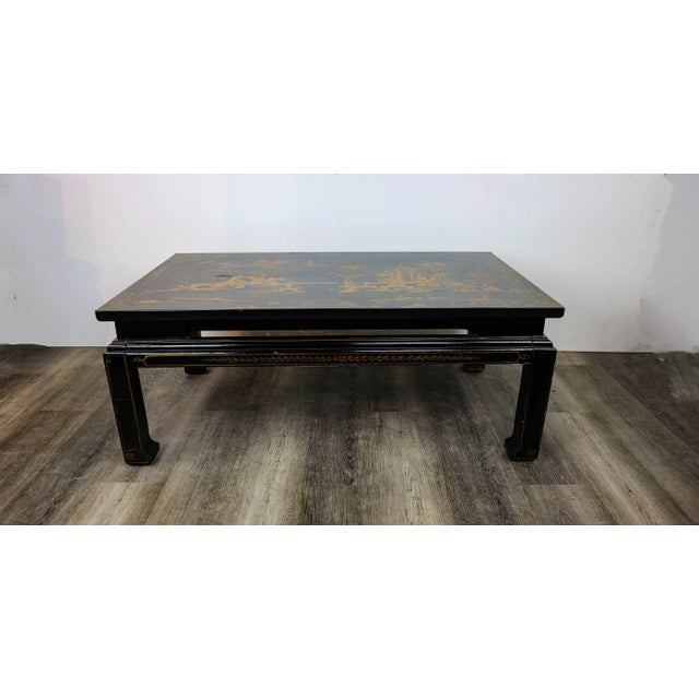 Vintage Hand-Painted Chinese Style Coffee Table For Sale - Image 9 of 10
