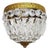 Louis XVI Style Crown-Shaped Half-Basket 2-Light Ceiling Light with Glass Pendants, 1960s For Sale